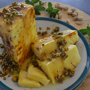 Roast pineapple with butterscotch sauce